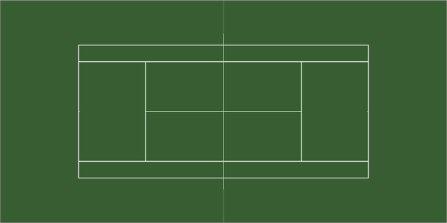 A tennis surface (ITFCourt) drawn by sportypy